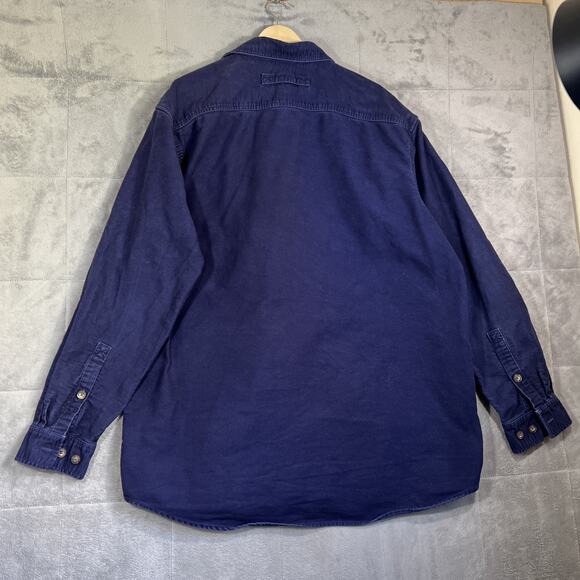 Duluth Shirt Jacket Mens XLT Tall Blue Heavy Cotton Twill Workwear Ranch Field - Picture 5 of 14